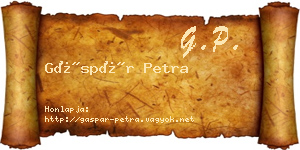Gáspár Petra névjegykártya